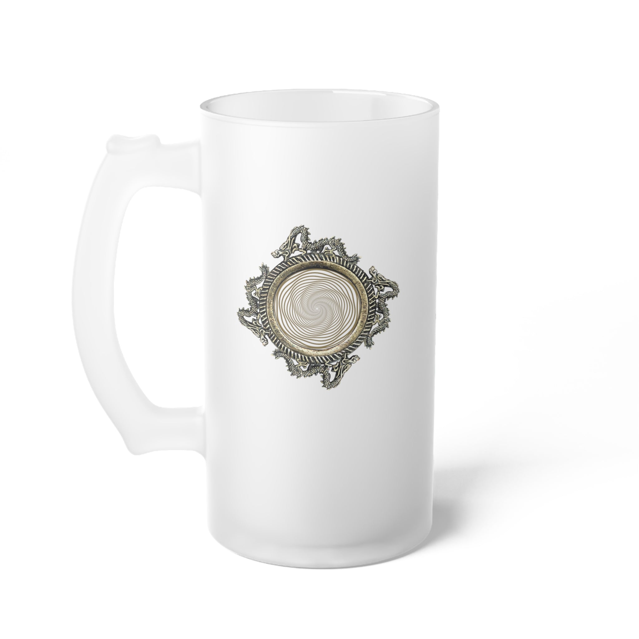 Limited Edition Dragon Jewel Frosted Glass Beer Mug