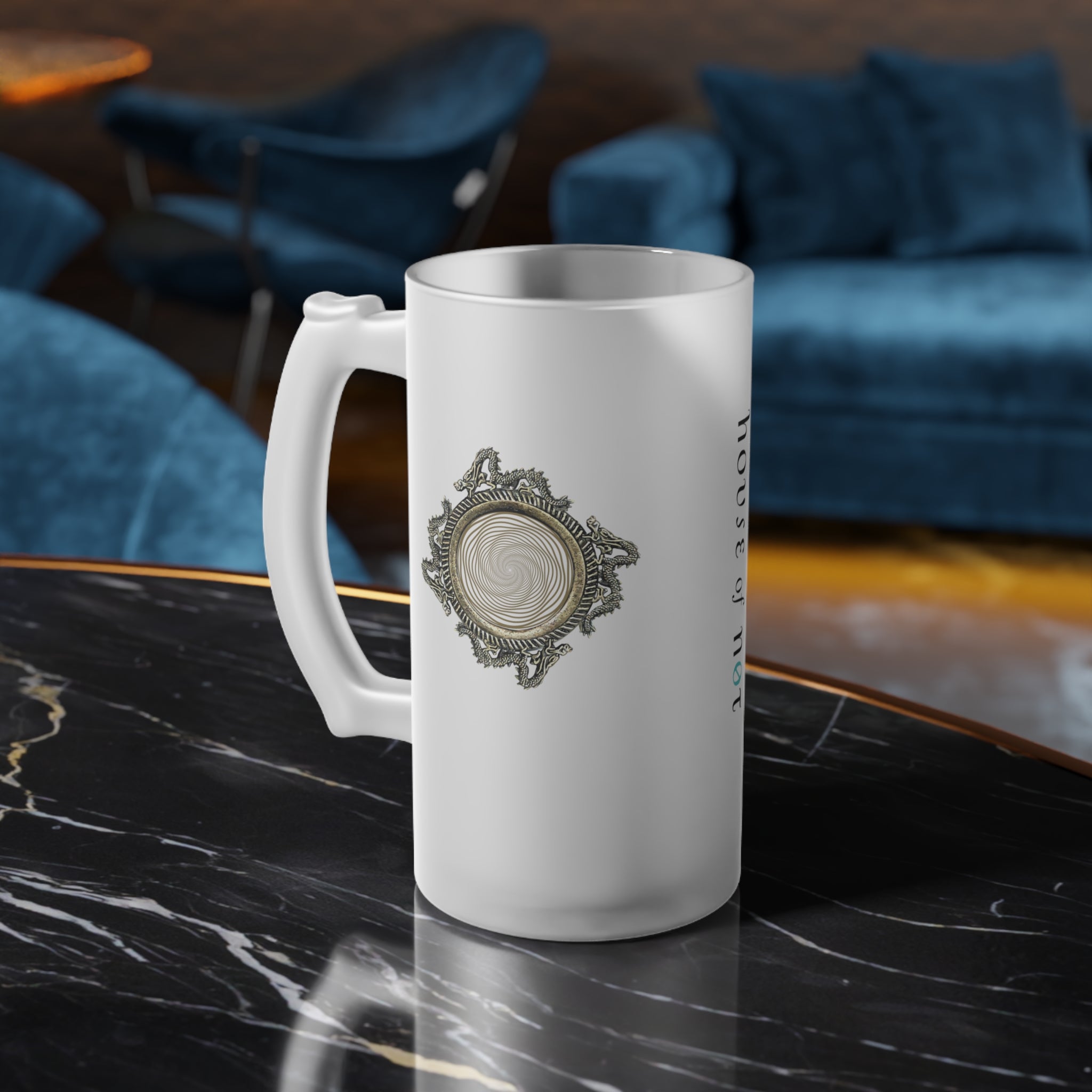Limited Edition Dragon Jewel Frosted Glass Beer Mug