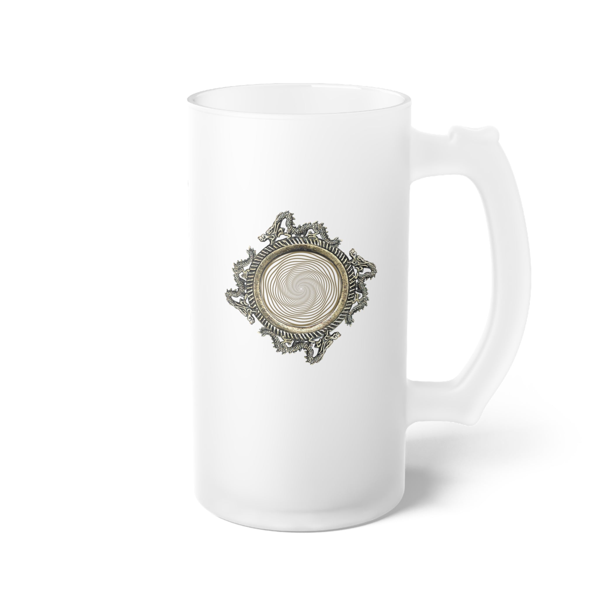 Limited Edition Dragon Jewel Frosted Glass Beer Mug